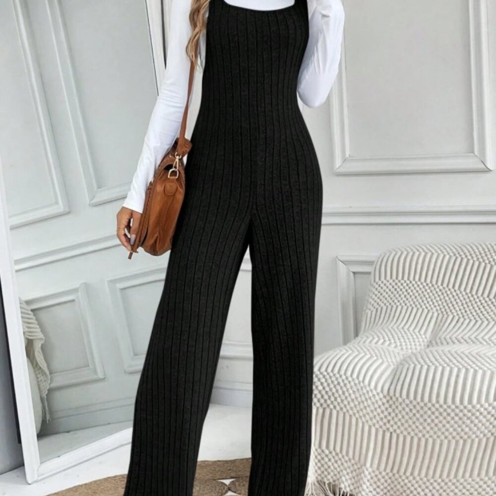 SHEIN Ribbed Knit Tank Top Jumpsuit